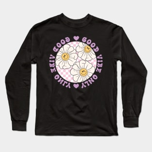 The Good Vibe Life, Daisy Flowers, Retro Boho Long Sleeve T-Shirt